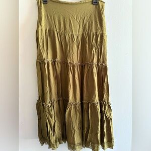 Dark green long skirt